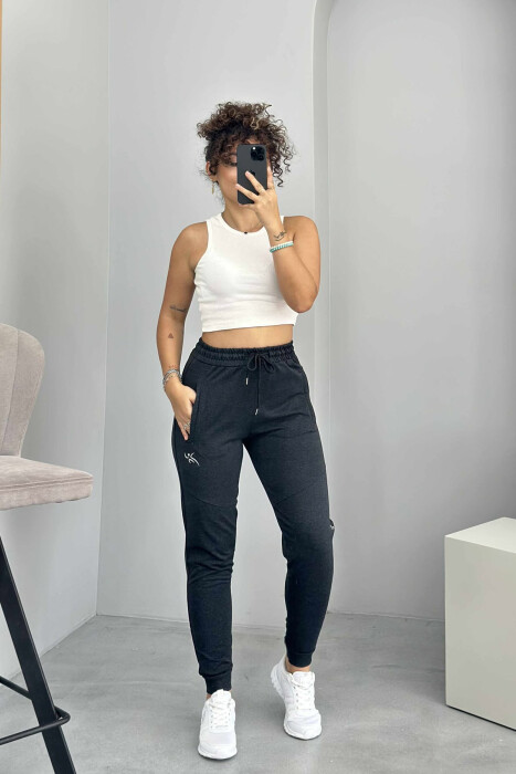 ATHLETICS WRITTING ONE COLOR WOMEN JOGGERS DARK GREY/GEE - 1