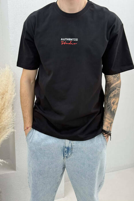 AUTHENTIC FRONT WRITTINGS MEN T-SHIRT BLACK/ E ZEZE - 2