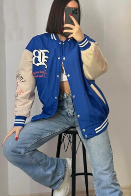 B LOGO BOMBER WOMEN JACKET BLUE/BLU 