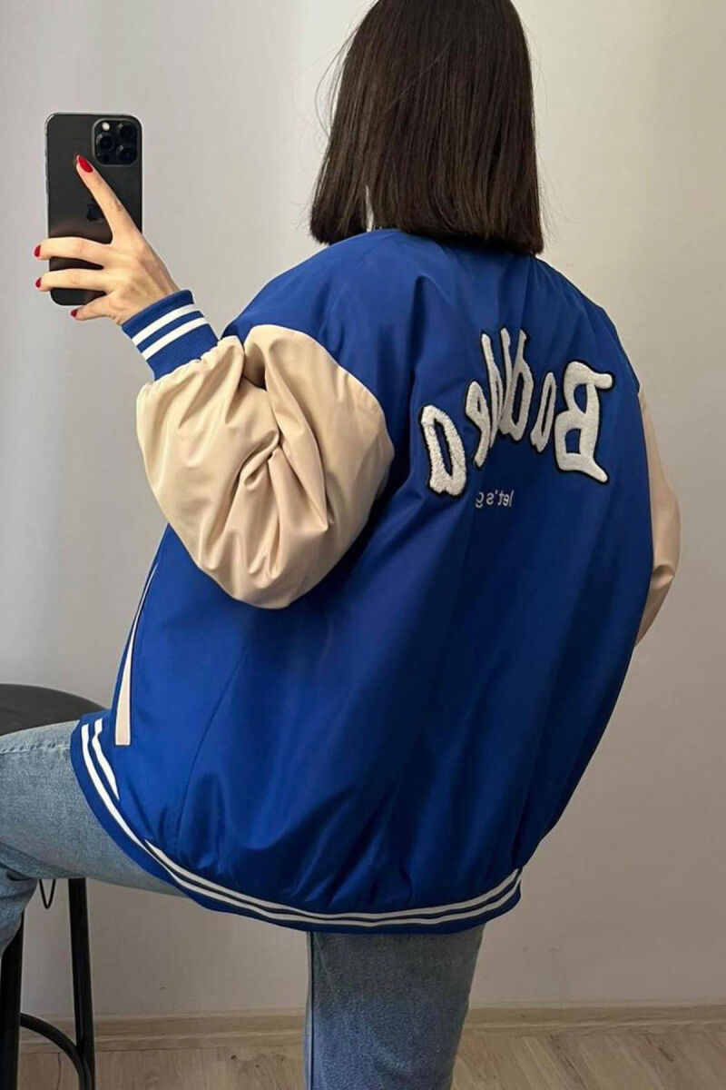 B LOGO BOMBER WOMEN JACKET BLUE/BLU - 2