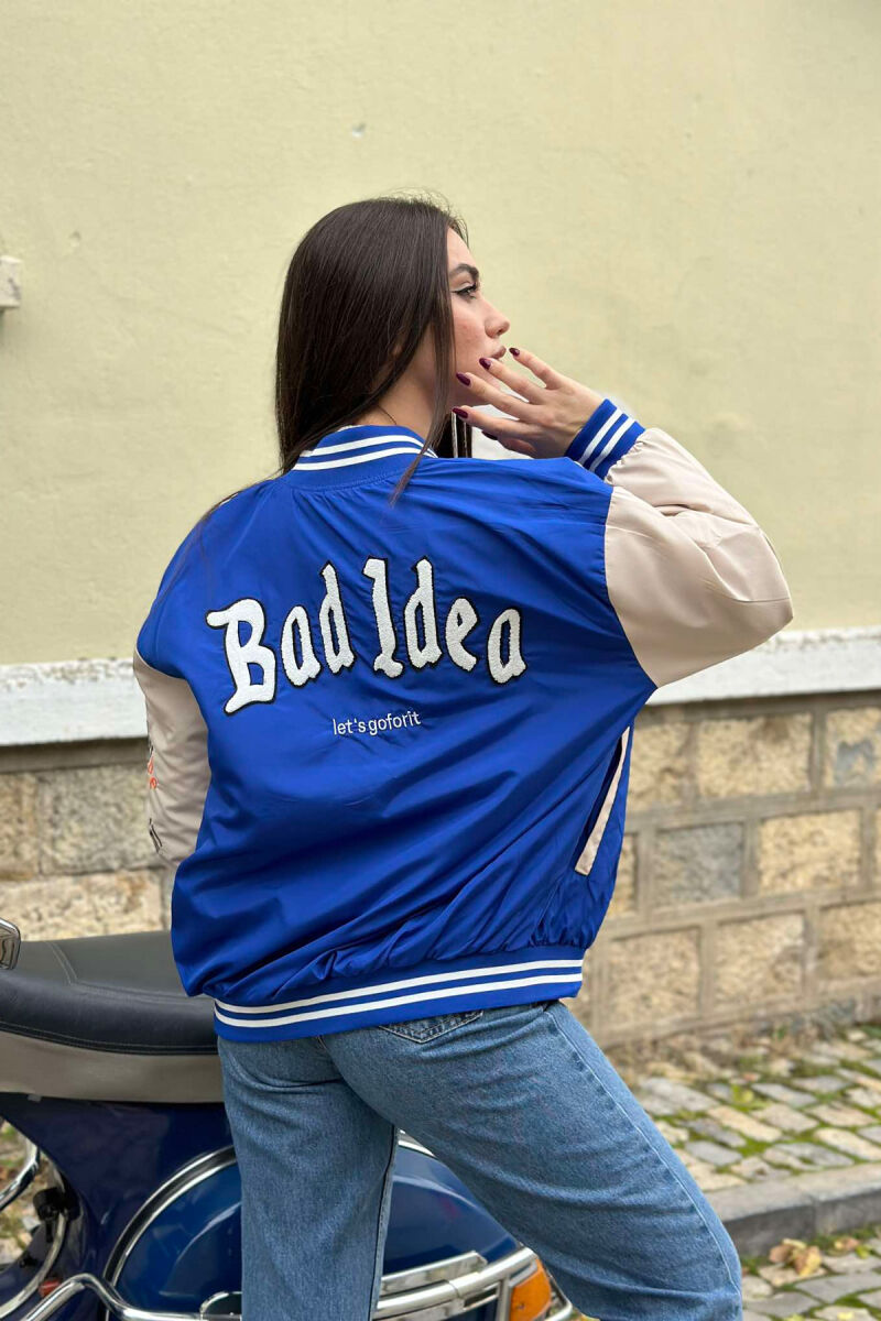 B LOGO BOMBER WOMEN JACKET BLUE/BLU - 2