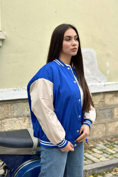 B LOGO BOMBER WOMEN JACKET BLUE/BLU - 4