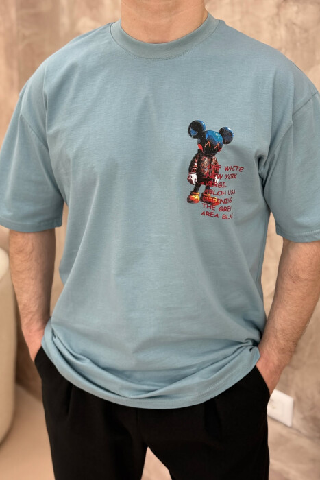 BACK IMAGE DESING MEN T-SHIRT MINT/MENTE 