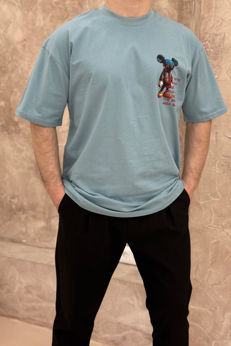 BACK IMAGE DESING MEN T-SHIRT MINT/MENTE - 2