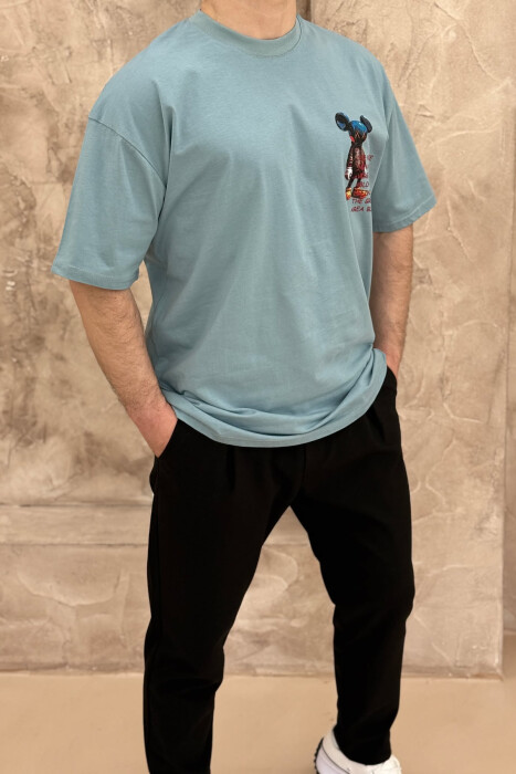 BACK IMAGE DESING MEN T-SHIRT MINT/MENTE - 4