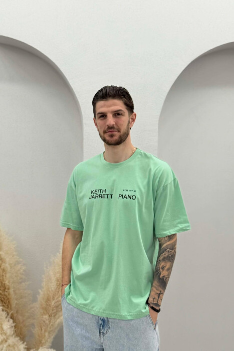 BACK IMAGE & FRONT WRITTINGS MEN T-SHIRT MINT/MENTE - 