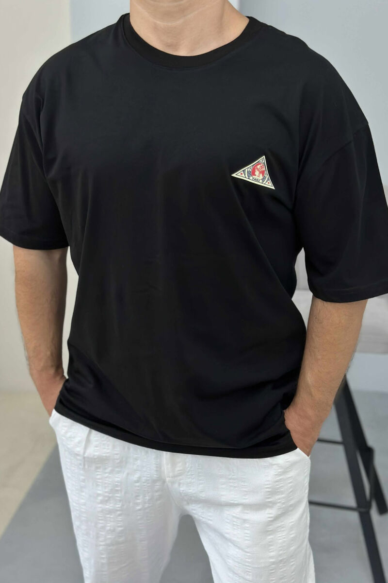 BACK IMAGE ROUND NECK MEN T-SHIRT BLACK/ E ZEZE - 2