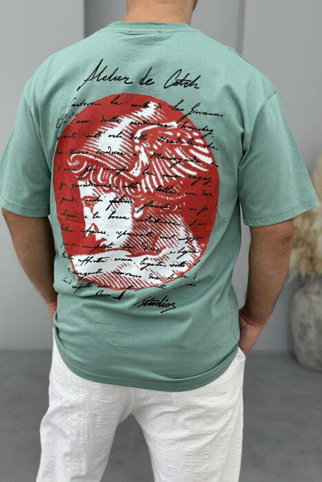 BACK IMAGE ROUND NECK MEN T-SHIRT MINT/MENTE - 3