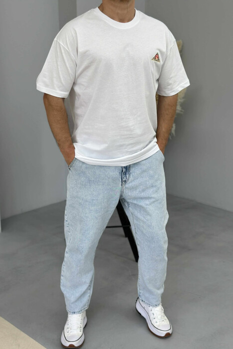 BACK IMAGE ROUND NECK MEN T-SHIRT WHITE-E BARDHE 