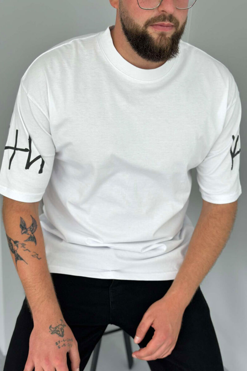 BACK WRITTINGS MEN T-SHIRT WHITE-E BARDHE - 1