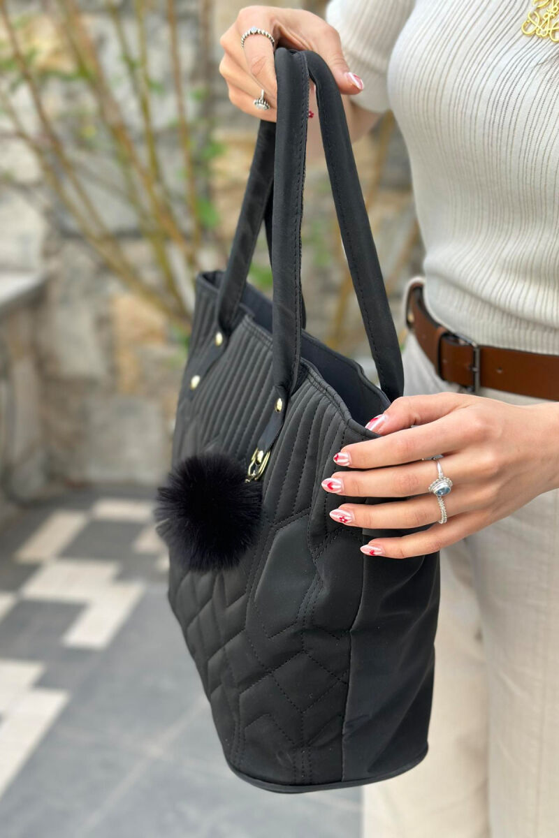 BAG WITH FLUFFY CHAIN WOMAN BLACK/ E ZEZE - 3