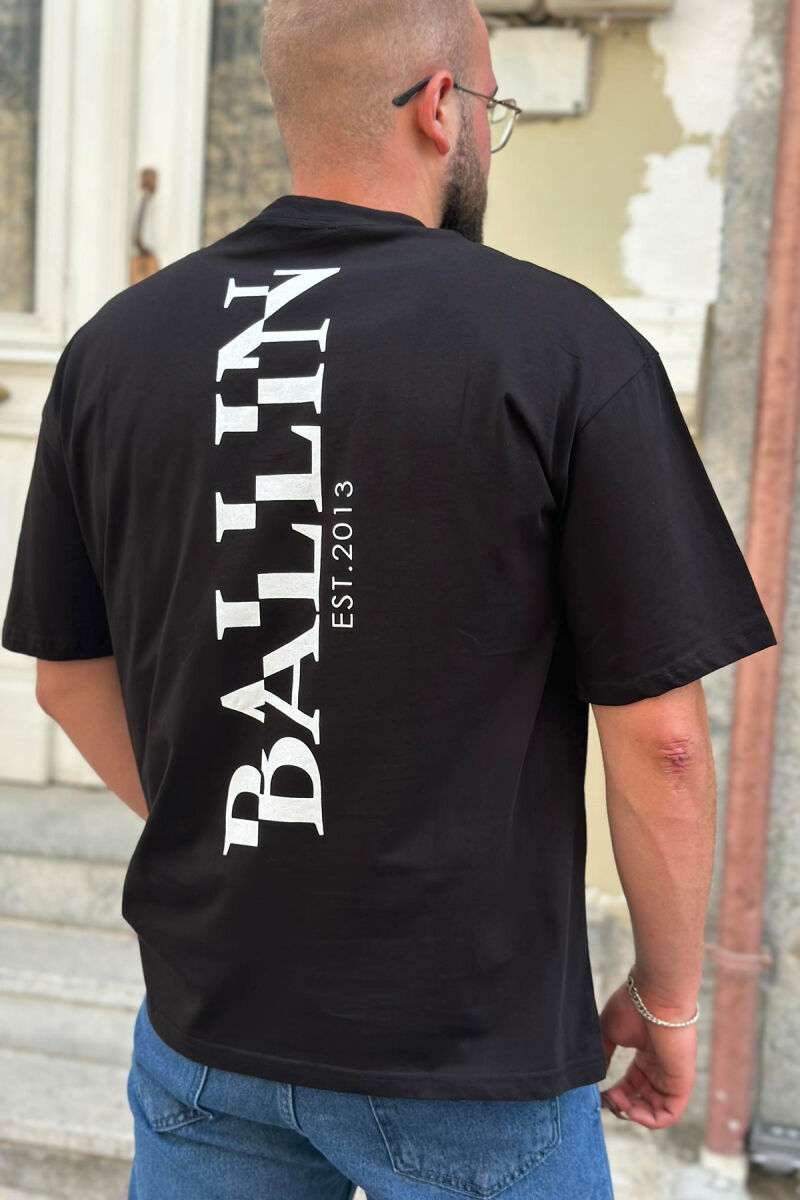 BALLIN WRITTING ONE COLOR MEN T-SHIRT BLACK/ E ZEZE - 2