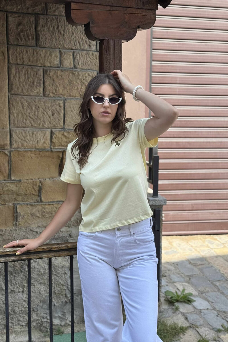 BANANA LOGO ONE COLOR ROUND NECK WOMEN T-SHIRT YELLOW/E VERDHE - 2
