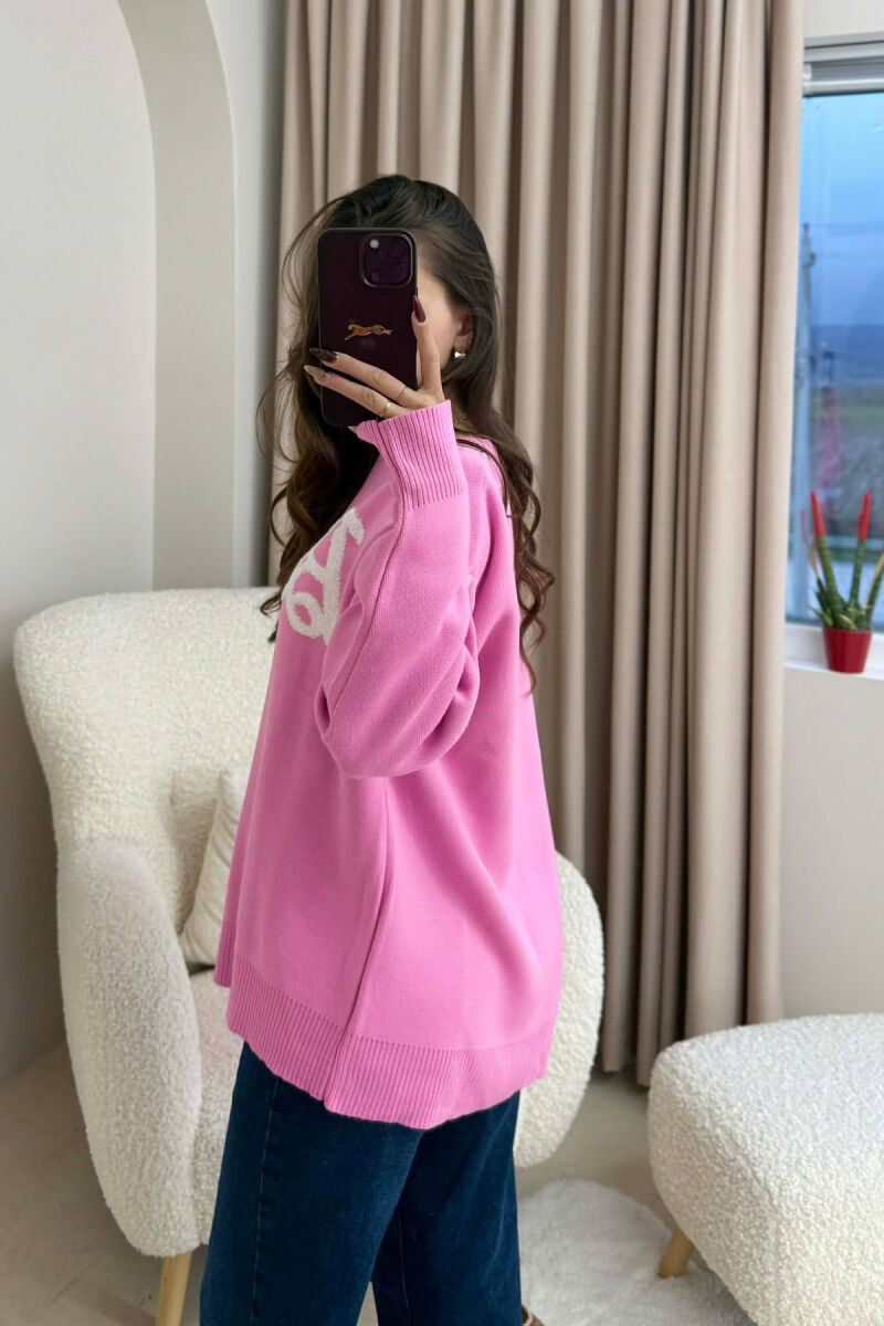 BARBIE WRITTING ROUND NECK WOMEN SWEATER PINK/ROZE - 4