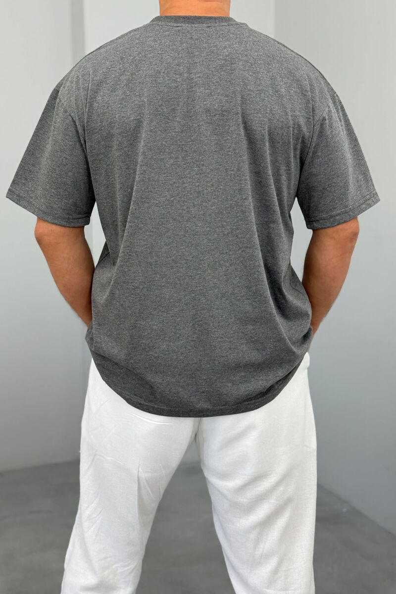 BEAR IMAGE ROUND NECK MEN T-SHIRT GREY/GRI - 3