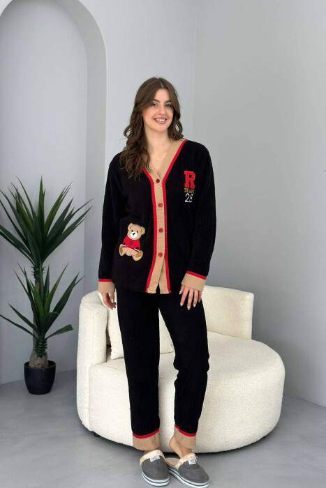 PIZHAME ME IMAZHIN E ARUSHIT PËR FEMRA NË NGJYRËN E ZEZË DHE KAFE - KLAUDIO FASHION