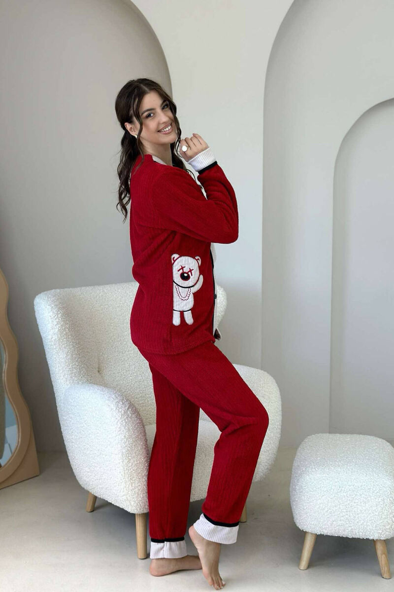 BEAR LOGO WOMEN PYJAMAS IN RED COLOR - 4