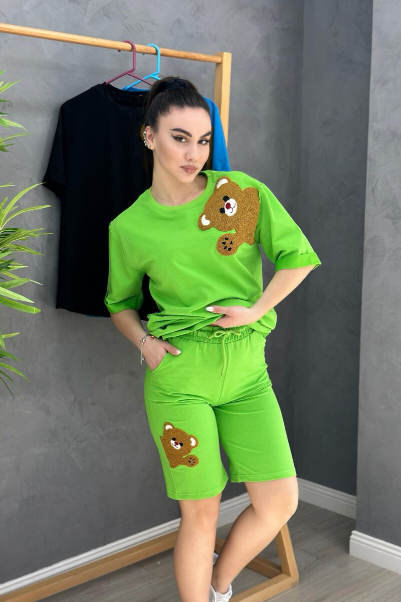 BEAR ONE COLOR COTTON SET LIGHT GREEN/JEZB - 1