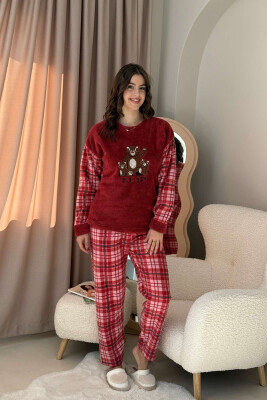 BEAR SQUARE WOMAN PYJAMAS BURGUNDY/VISHNJE 