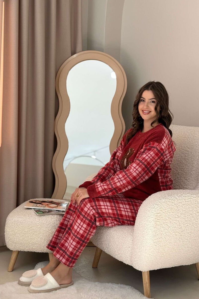 BEAR SQUARE WOMAN PYJAMAS BURGUNDY/VISHNJE - 2