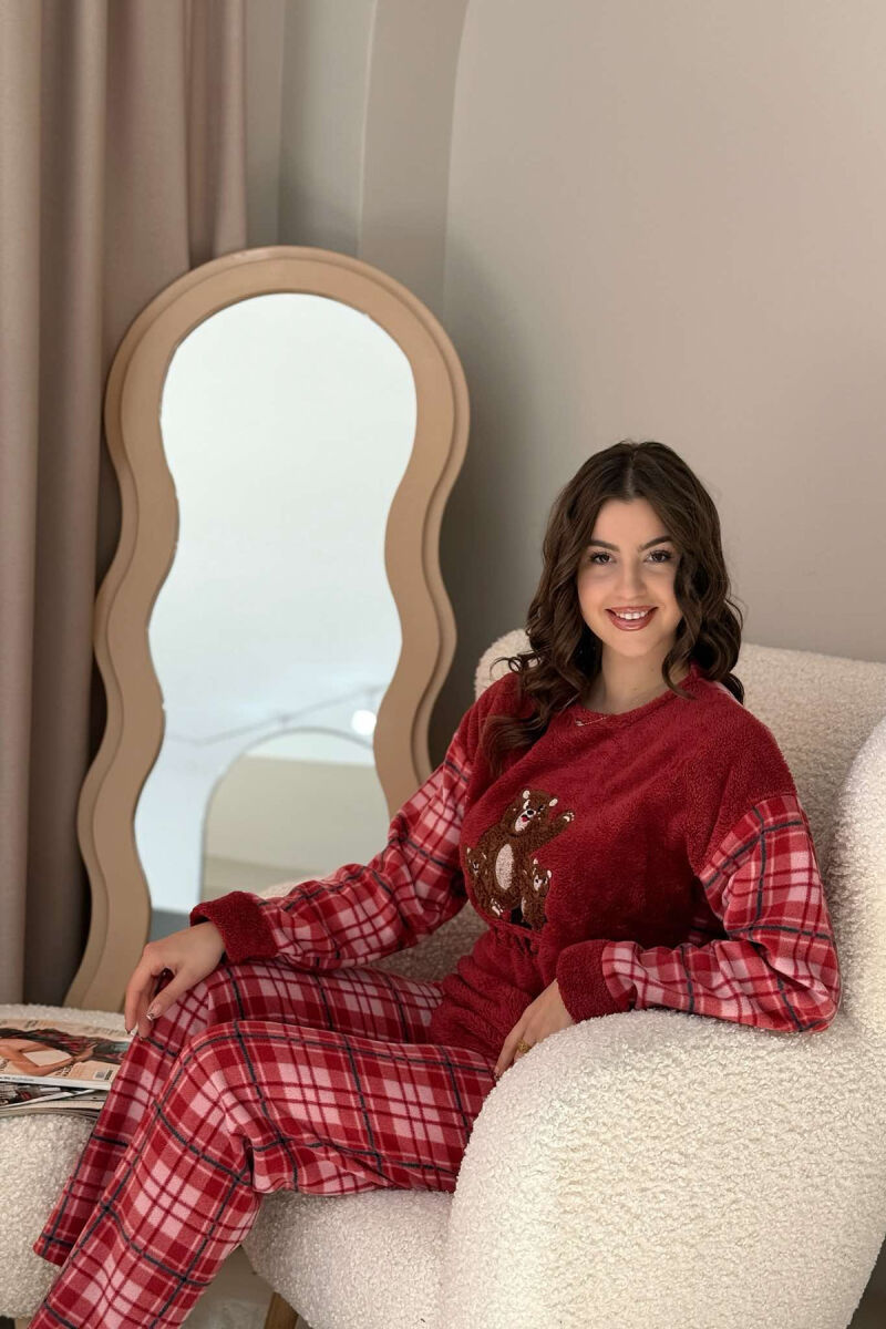 BEAR SQUARE WOMAN PYJAMAS BURGUNDY/VISHNJE - 3