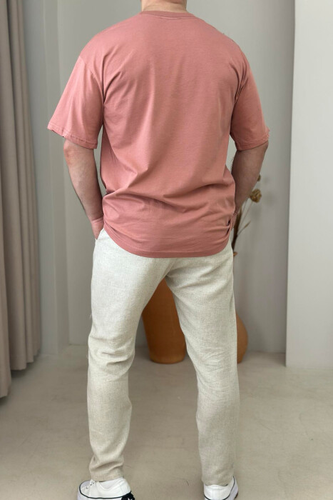 BELIEVE IN YOURSELF WRITTING MEN T-SHIRT POWDER/PUDER - 3