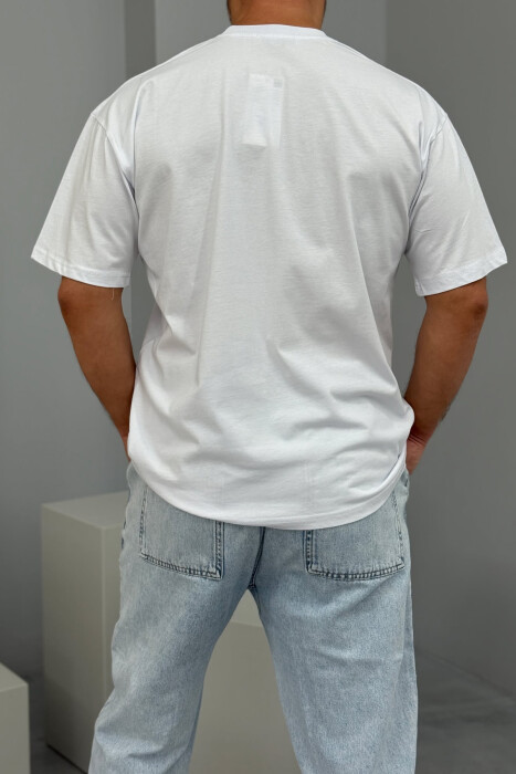 BELIEVE IN YOURSELF WRITTING MEN T-SHIRT WHITE-E BARDHE - 3