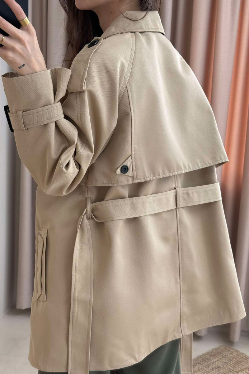 BELT DETAIL BUTTONS ONE COLOR WOMEN JACKET BEIGE/BEZHE - 4