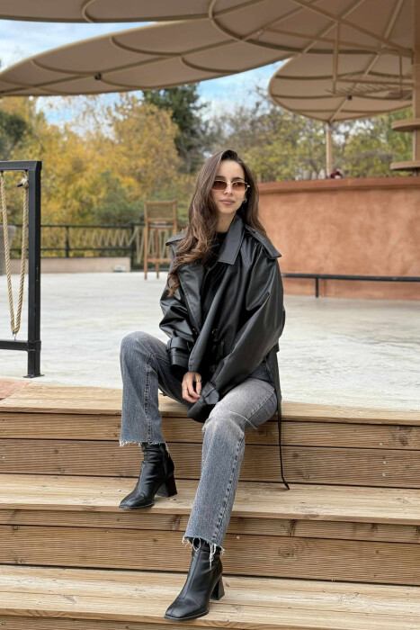 XHAKETË LËKURE PËR FEMRA NË NGJYRËN E ZEZË - KLAUDIO FASHION