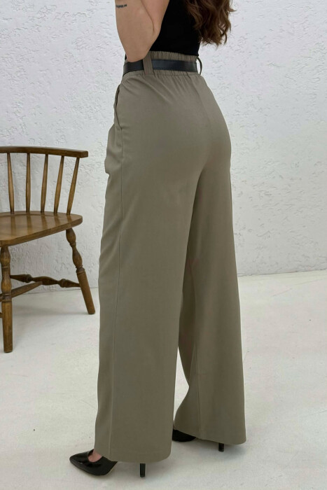 BELT DETAIL ELASTIC WAIST WOMAN TROUSERS GREY/GRI - 2