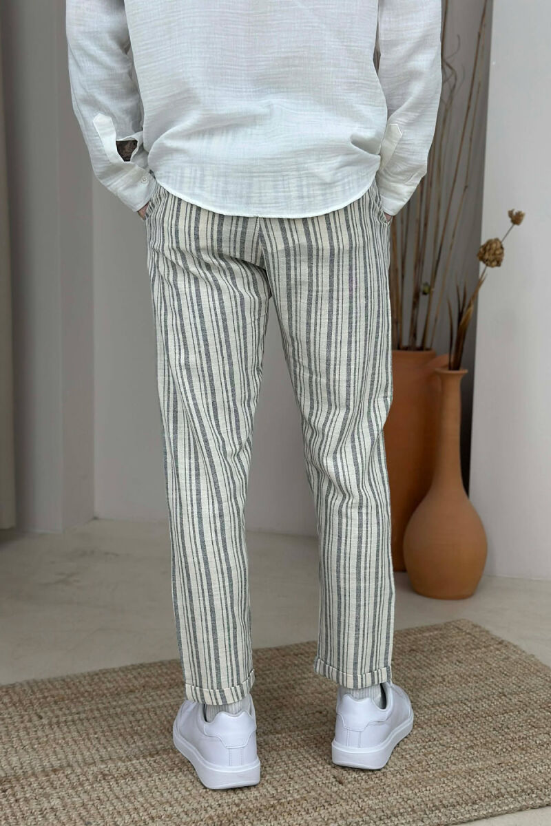 BELT DETAIL LINES DESIGN MEN PANTS DARK GREY/GEE - 2