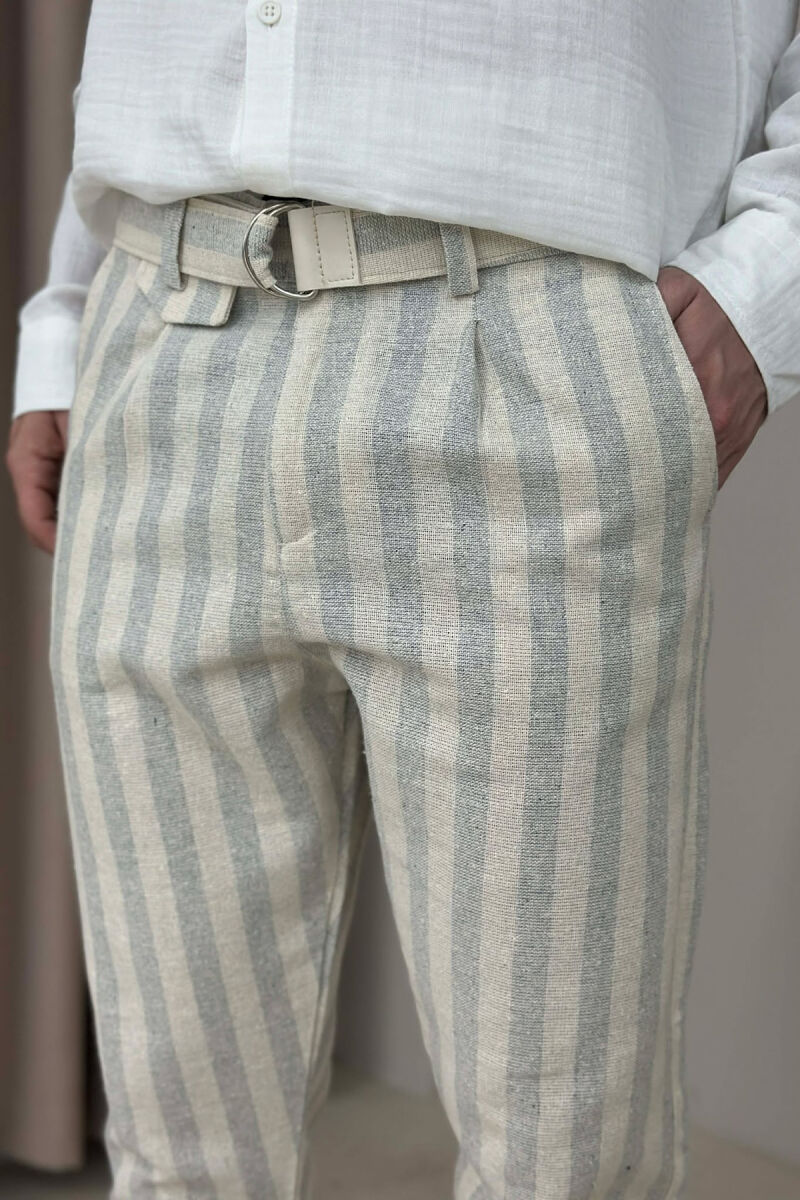 BELT DETAIL LINES DESIGN MEN PANTS GREY/GRI - 2
