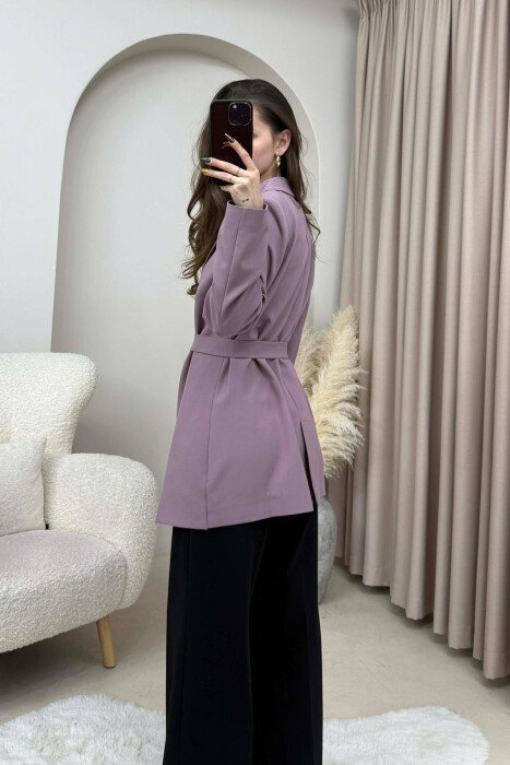 BELT DETAIL ONE COLOR WOMEN JACKET VINEGAR/UTHULL - 4