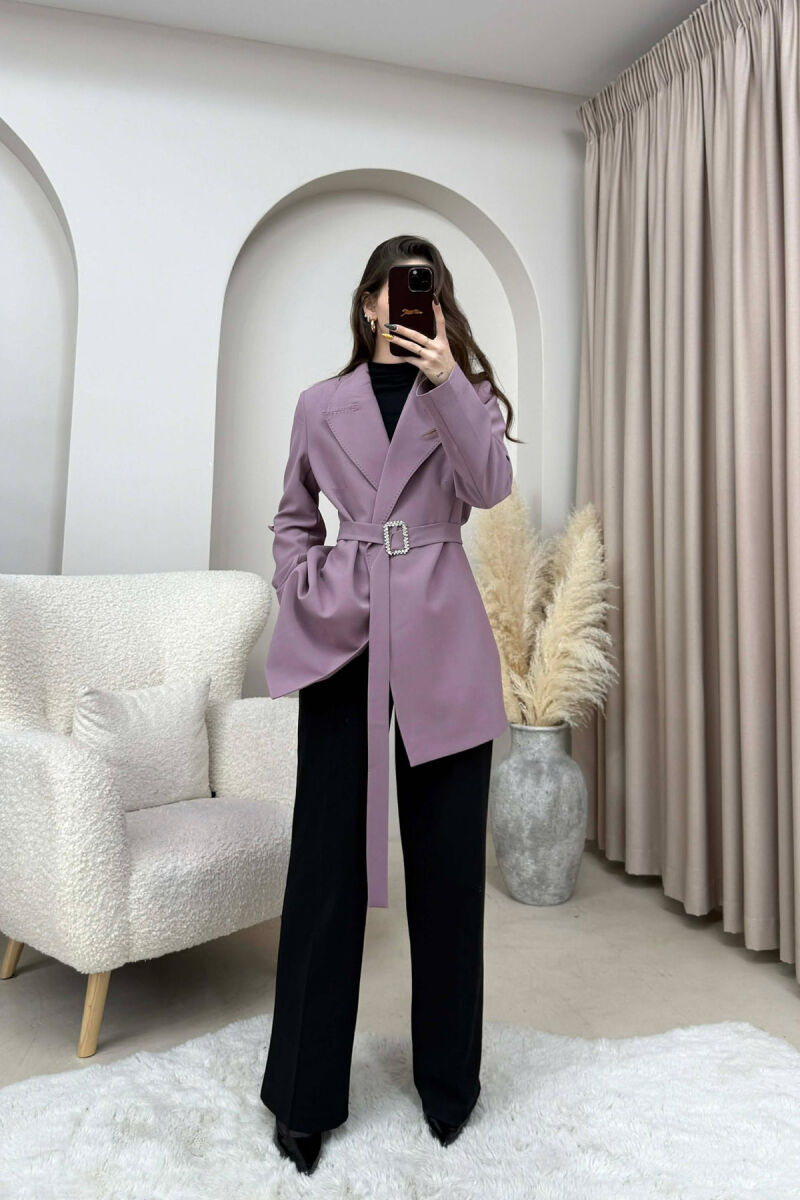 BELT DETAIL ONE COLOR WOMEN JACKET VINEGAR/UTHULL - 1