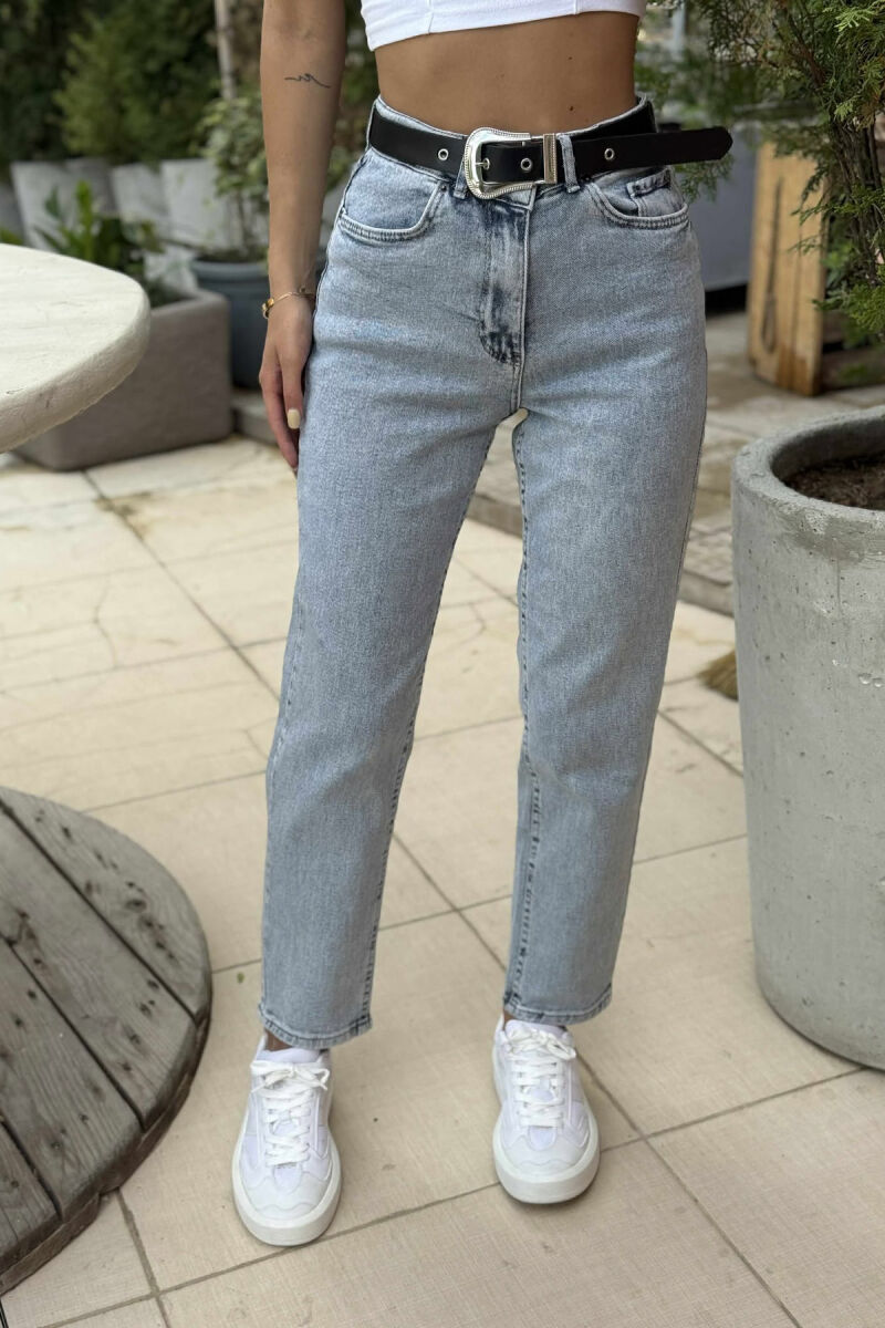 BELT DETAIL ONE COLOR WOMEN JEANS LIGHTBLUE/BZ - 4