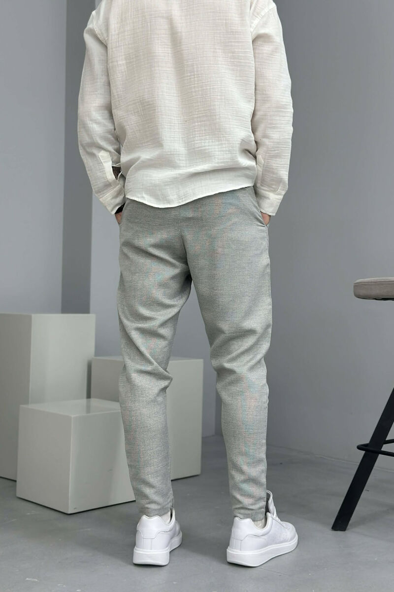 BELT DETAIL SIMPLE MEN PANTS GREY/GRI - 2