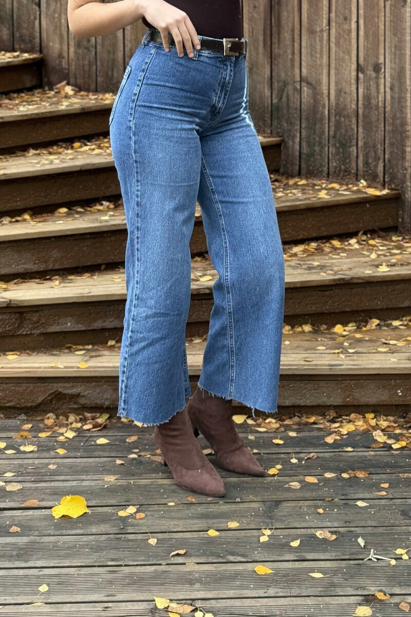 BELT DETAIL SIMPLE WOMEN JEANS BLUE/BLU - 4