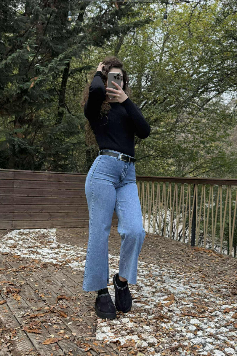 BELT DETAIL SIMPLE WOMEN JEANS LIGHTBLUE/BZ - 2