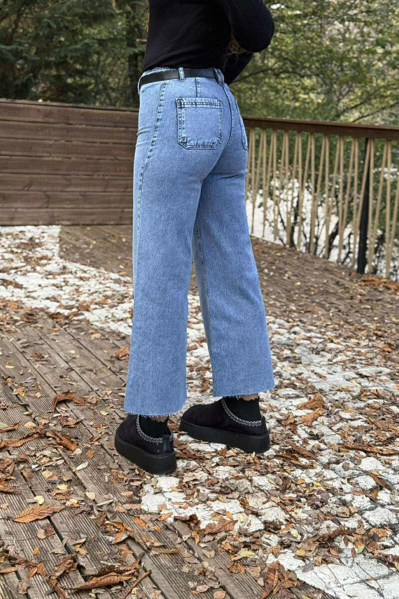 BELT DETAIL SIMPLE WOMEN JEANS LIGHTBLUE/BZ - 4