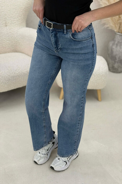 BELT DETAIL WIDE LEG WOMAN JEANS LIGHTBLUE/BZ - 3