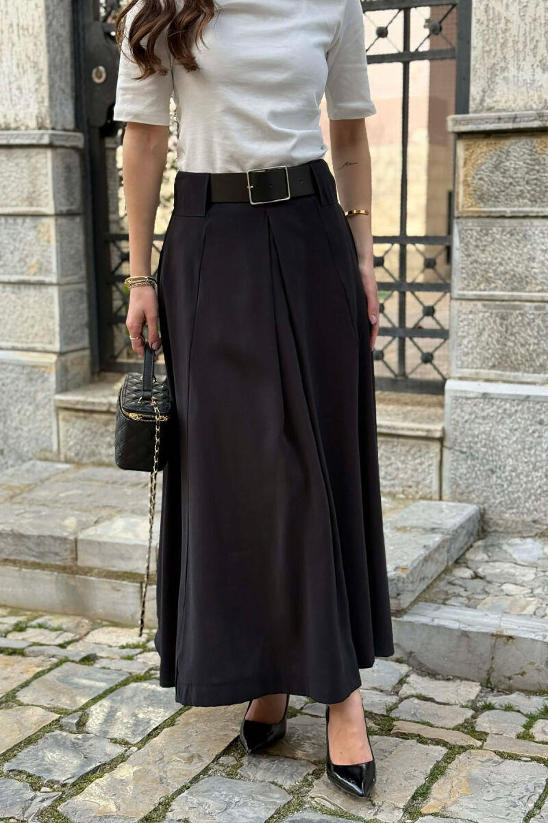 BELT DETAIL WOMAN SKIRT BLACK/ E ZEZE - 1