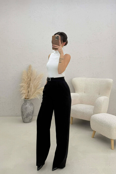 BELT DETAIL WOMAN TROUSERS BLACK/ E ZEZE - 2