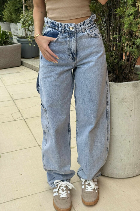 BELT DETAILS BAGGY WOMEN JEANS BEAUBLUE/BBL - 3