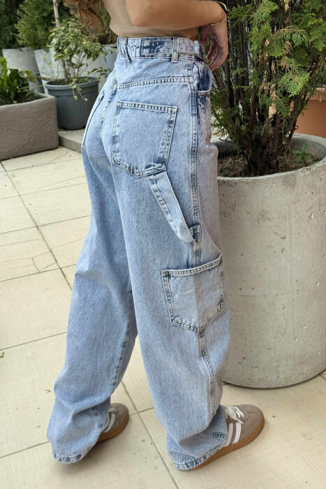 BELT DETAILS BAGGY WOMEN JEANS BEAUBLUE/BBL - 4