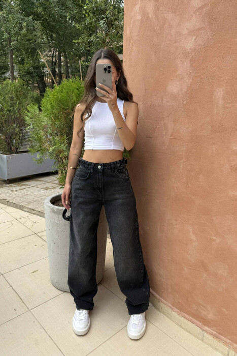 BELTS DETAIL WOMEN JEANS DARK GREY/GEE - 1