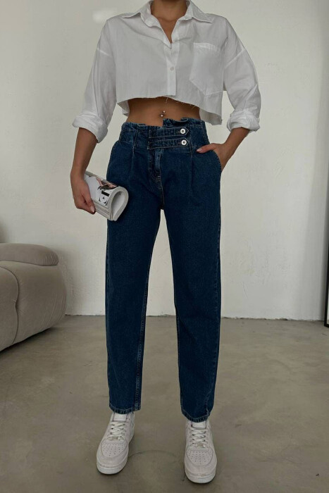 BELT DETAILS ONE COLOR WOMEN JEANS BLUE/BLU - 4