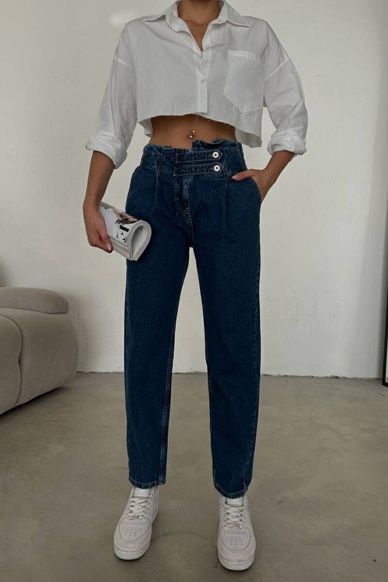 BELT DETAILS ONE COLOR WOMEN JEANS BLUE/BLU - 4