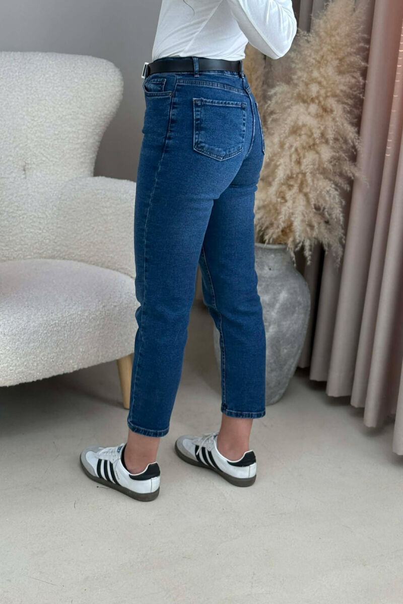 BELT MOM FRIEND DENIM WOMAN JEANS BLUE/BLU - 10