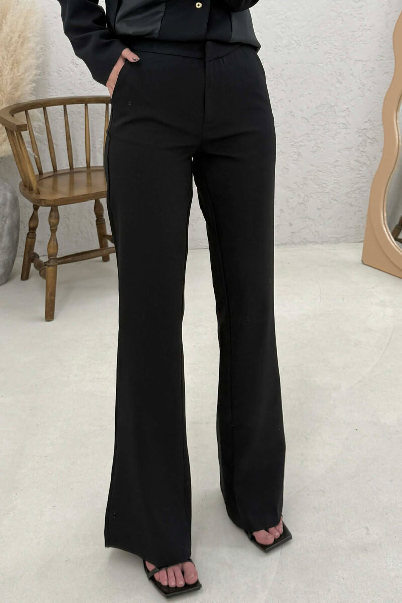 BELT ONE COLOR JACKET+TROUSERS WOMEN SET BLACK/ E ZEZE - 5