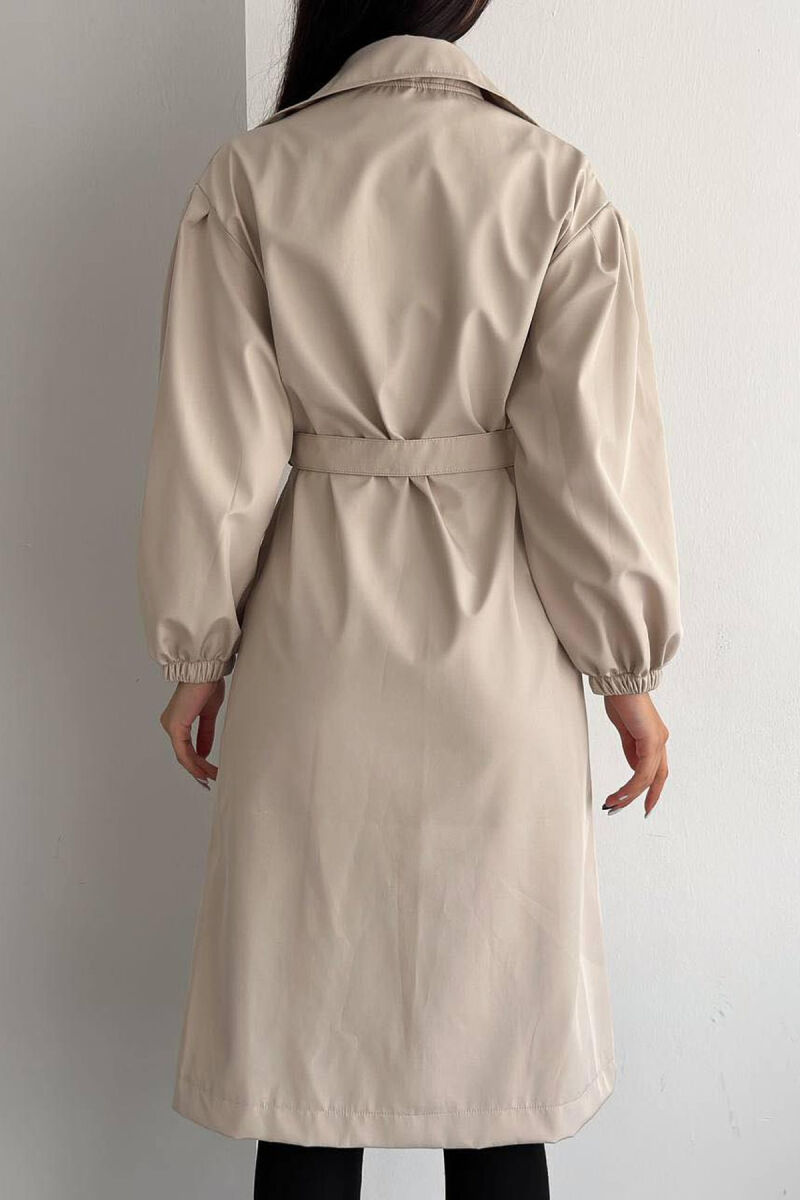 BELT ONE COLOR SIMPLE WOMAN JACKET BEIGE/BEZHE - 3